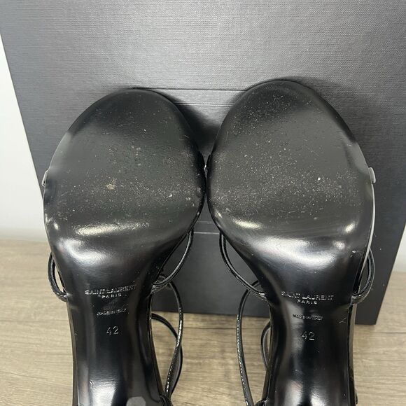Saint Laurent Cassandra YSL Logo Sandals Black Size 42 Used - Picture 8 of 14